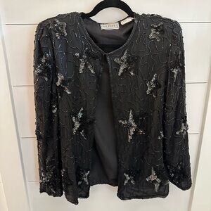 VINTAGE Y2K FELICITY PXL silk beaded woman evening party old money luxury jacket